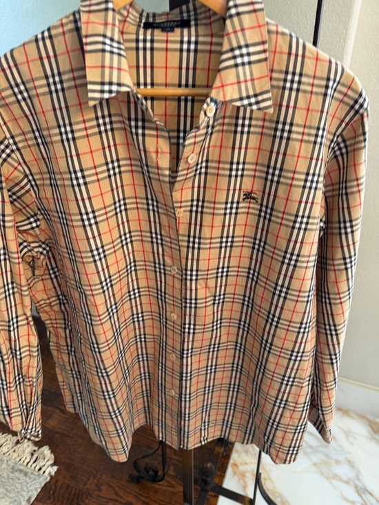 Burberry Other - Burberry Beige Plaid Long-Sleeve Button-Up Shirt